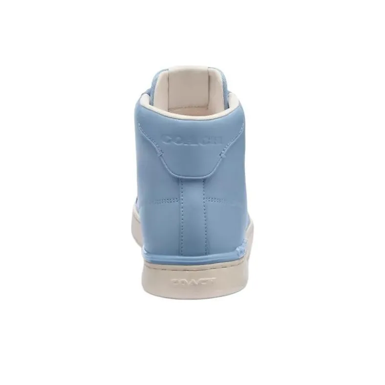 COACH Clip High-Top Skateboard Shoes Men's Light Blue-4