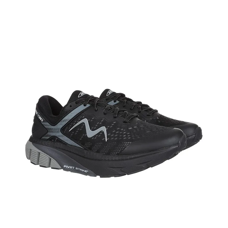 MBT Cushioning Breathable Height Increasing Rebound Low Top Casual Running Shoes Women's Black Gray Color-2