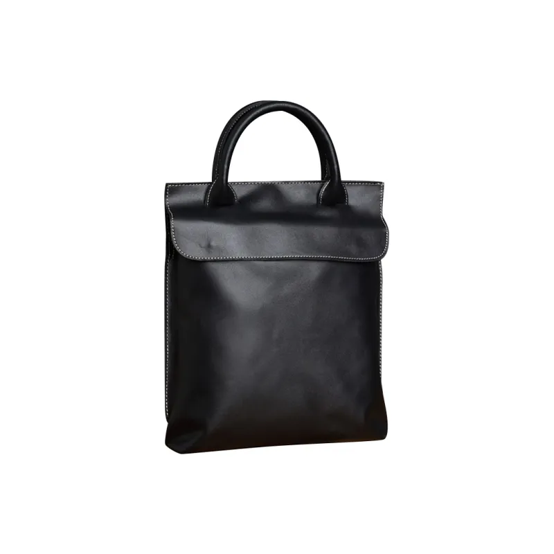 DOSRFINI Imported First Layer Of Cowhide Handbag Regular Men's Black-1