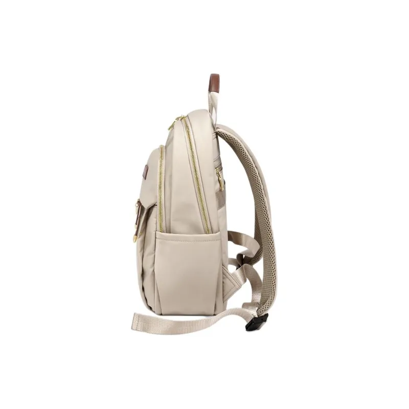 MAKEUP KITTEN Nylon Fabric Backpack Large Size Women's Khaki-3