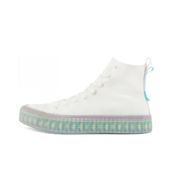 Kappa Anti Slip And Wear Resistant Lightweight High Top Canvas Shoes Women's White Cyan