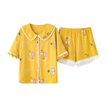 The Story Of The Flower Season Pajama Set Women's Yellow