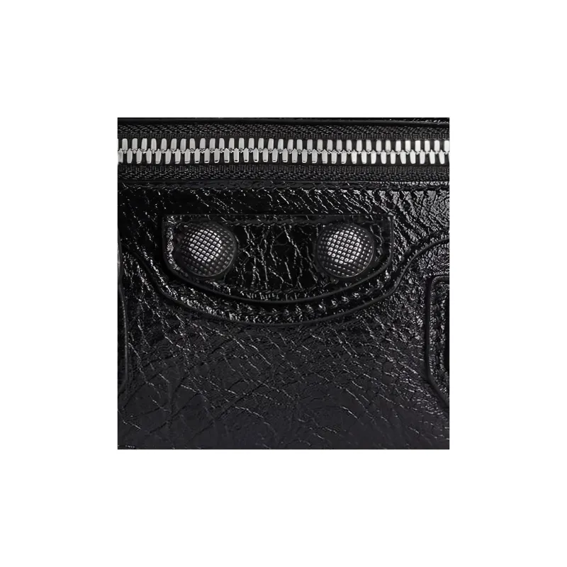Balenciaga Le Cagole Fine Grained Sheepskin Makeup Bag Women's Black-4