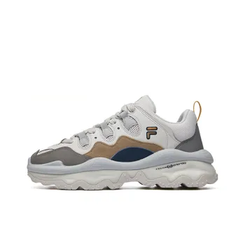 FILA FUSION QD96 QD96 Cushioning Anti Slip And Wear Resistant Low Top Chunky Sneakers Men's Gray White