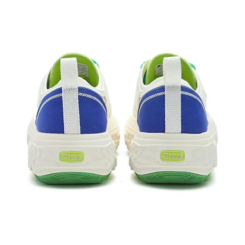 FILA ROCK Low Top Canvas Shoes Women's White Blue Green-2