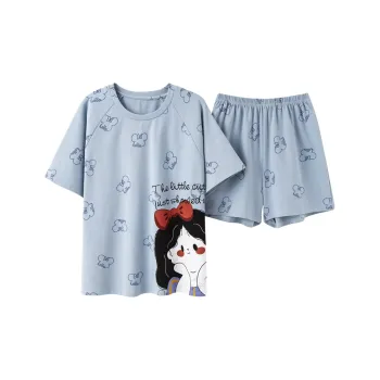 The Story Of The Flower Season Pajama Set Women's Light Blue