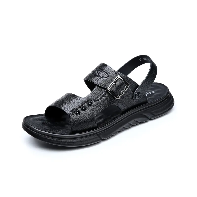 MODENGPAN Beach Sandals Men Black, Brown-5