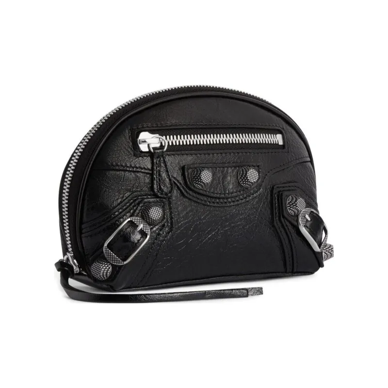 Balenciaga Le Cagole Fine Grained Sheepskin Makeup Bag Women's Black-1