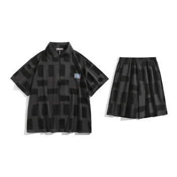 Same Language Pajama Set Men's Purple Grey Shadow Pattern