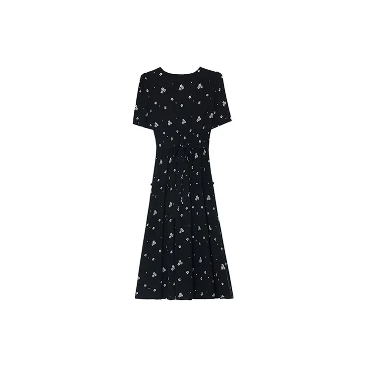 HUASJ Short Sleeved Dresses Women's Black-1