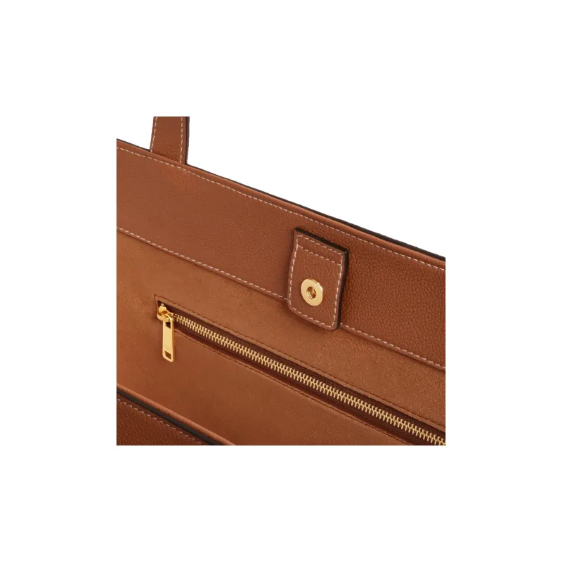 CELINE Cabas Grained Calfskin Tote Bag Shopping Bag Shoulder Bag Handbag Women's Tawny-4