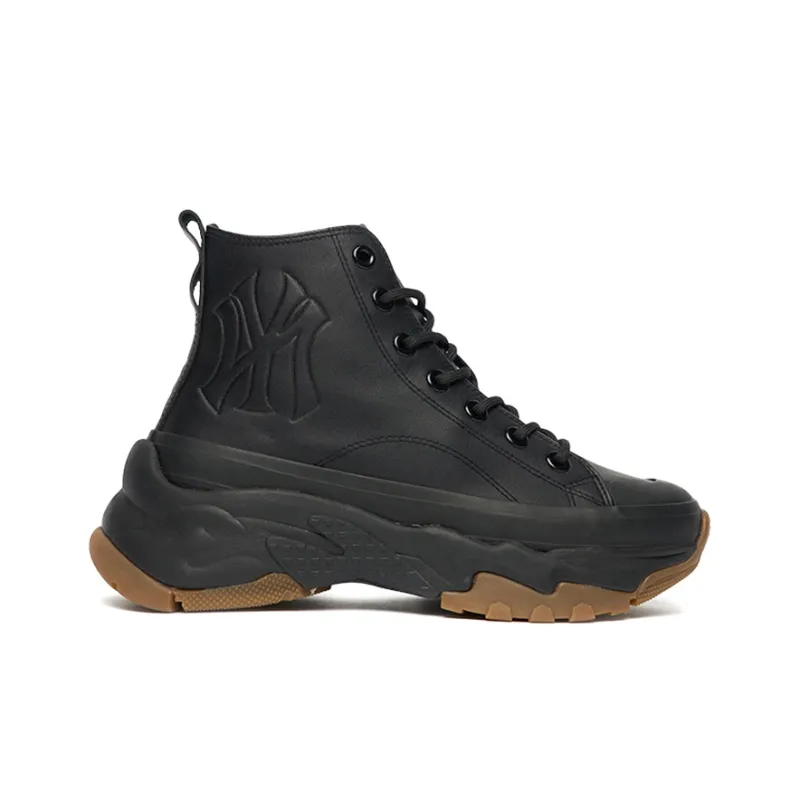 MLB Chunky High Cushioned Slip Resistant Height Increasing High Top Chunky Sneakers Unisex Black-1