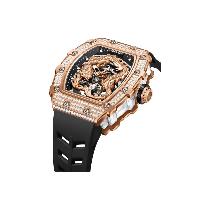 OBLVLO Automatic Mechanical Movement Watch Men's Watches Silver Dial-2