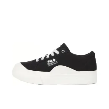 FILA Heli Low Top Skateboard Shoes Unisex Black White Korean Style