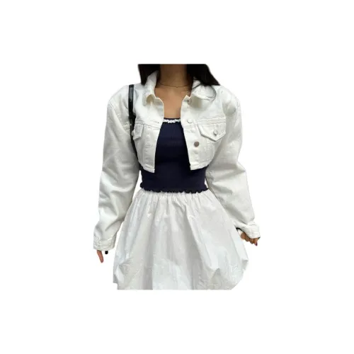 Wonderful Jiang Lai Denim Jacket Women's White