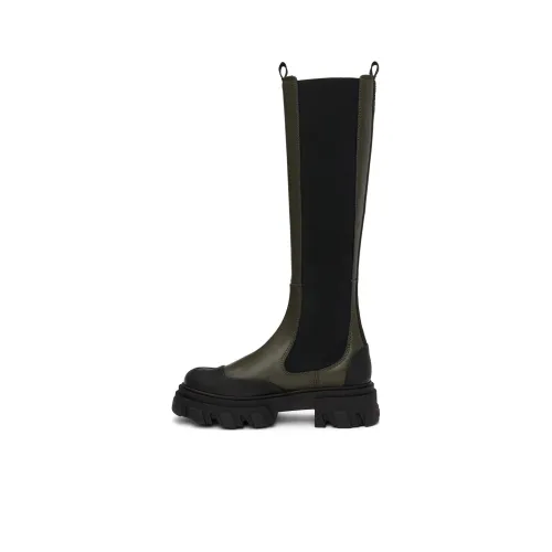 Alexander McQueen Tread Slick Leather Mid-calf Boots