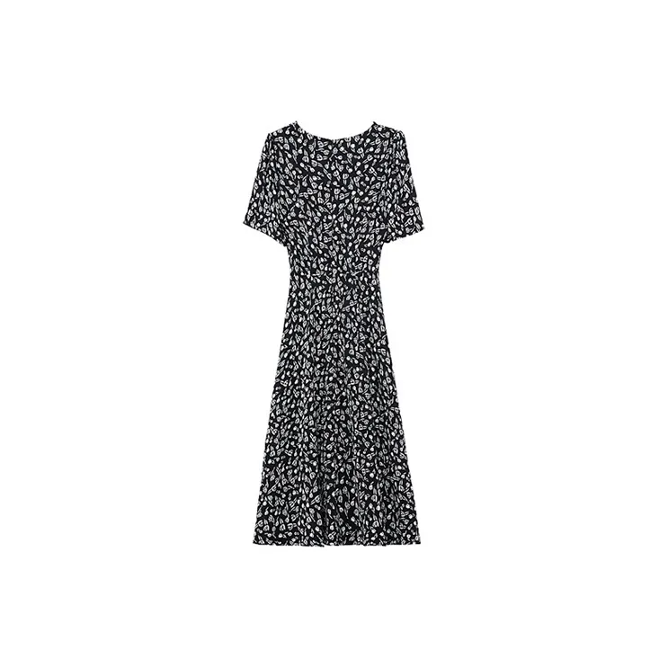 HUASJ Short Sleeved Dresses Women's Black-1