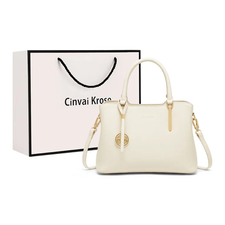 Simvay Clos Cow Leather With Synthetic Leather Mom's Handbag Shoulder Bag Tote Medium Size Women's Black/Ecru-8