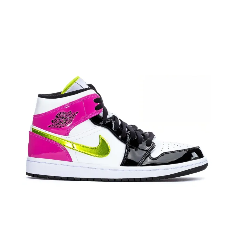 Jordan 1 Mid White Black Cyber Pink-1