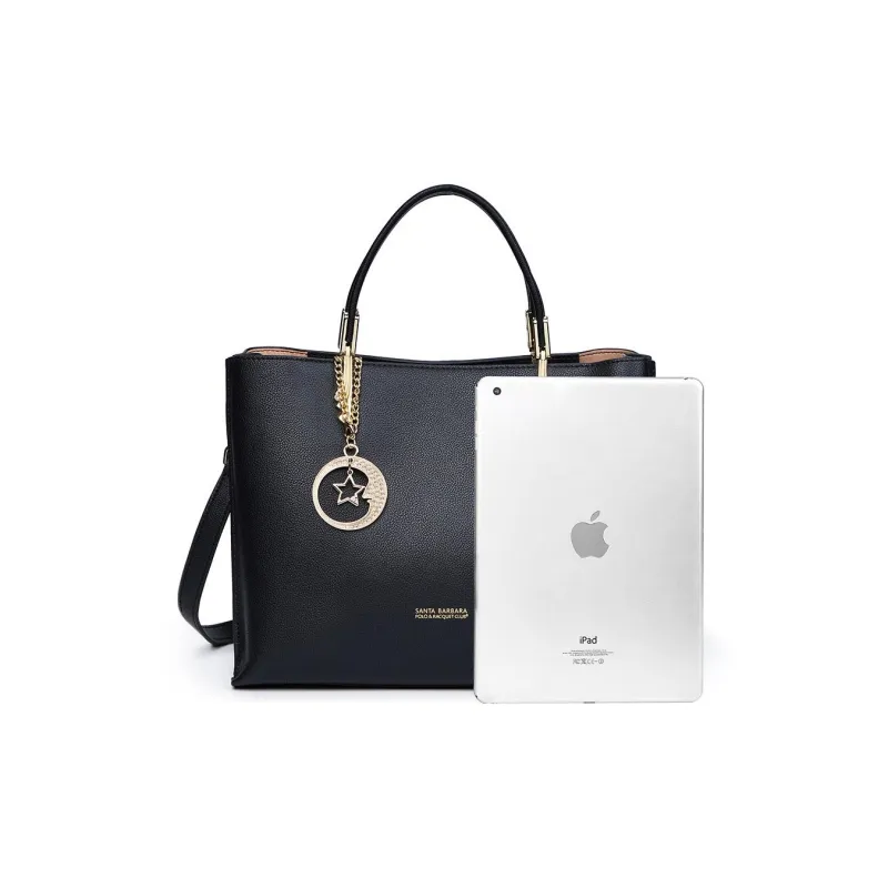 SANTA BARBARA POLO & RACQUET CLUB Cow Leather Handbag Small Size Women's Black-3