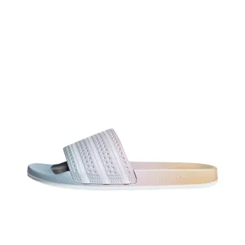 Adidas Originals Adilette Slides Wonder Blue Cloud White Acid Orange