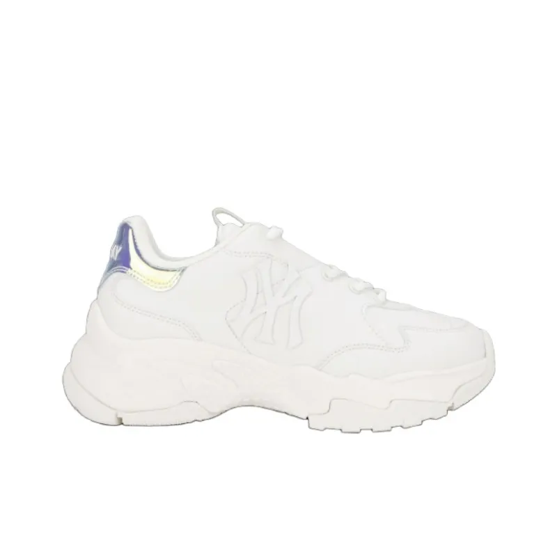 MLB Big Ball Chunky Shiny New York Yankees Anti Slip Wear Resistant Low Top Chunky Sneakers Unisex White-1
