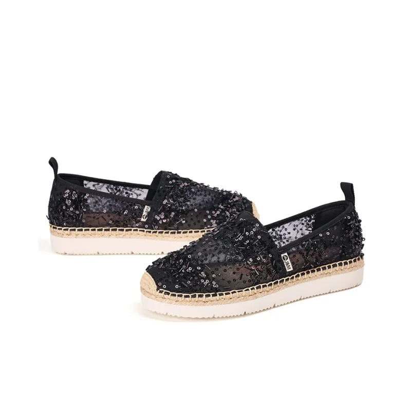 Joy&Mario Espadrilles Women's Black/Champagne/Gold-2