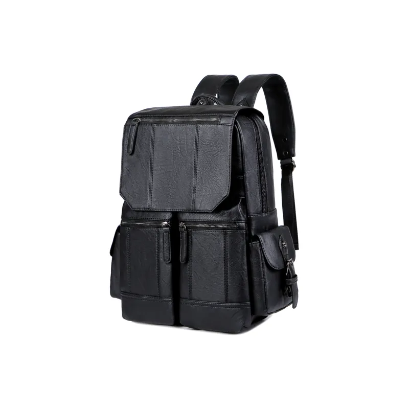 Slazenger PU Soft Leather Backpack Men's Black-1