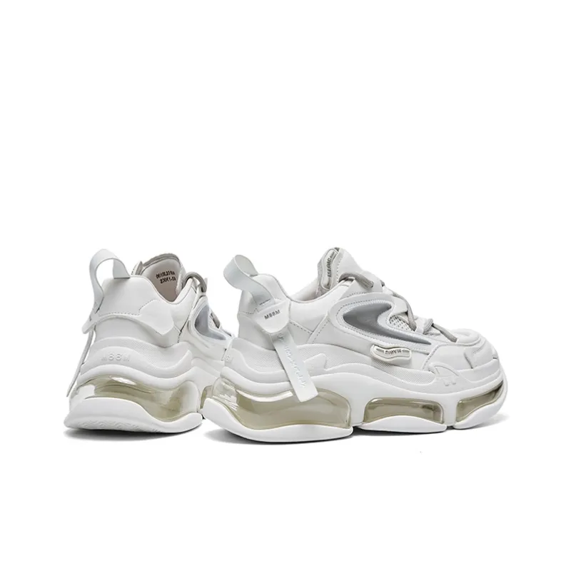 CHERYKALLY Chunky Sneakers Women's Low Top White-2