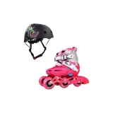 Roller Skates S6T (Pink 28-32)+Helmet (Black)