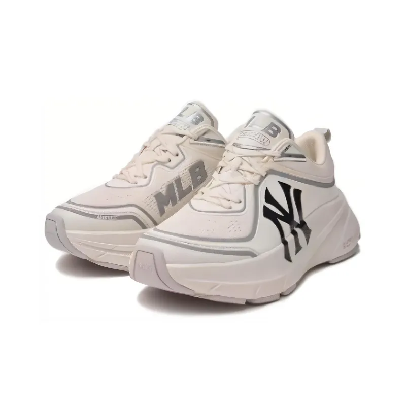 MLB Chunky Runner Ath flow Anti Slip Wear Resistant Low Top Casual Running Shoes Unisex Ivory White-2