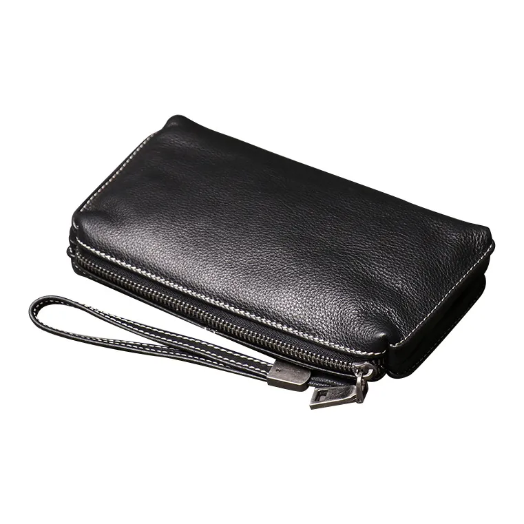 DOSRFINI Cow Leather Genuine Leather Wallet Men's Black-2