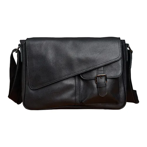 DOSRFINI Cow Leather Messenger bag Adidas Crossbody Bags Regular Men's Black