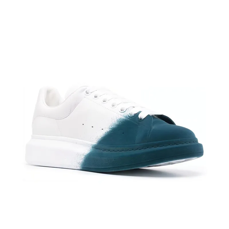 Alexander McQueen Oversized Low Top Skateboard Shoes Men's White Green-1
