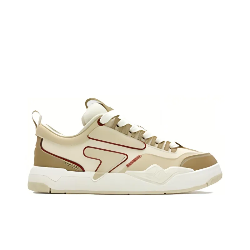 FILA FUSION Nollie Anti Slip Wear Resistant Low Top Skateboard Shoes Women's White Brown-1