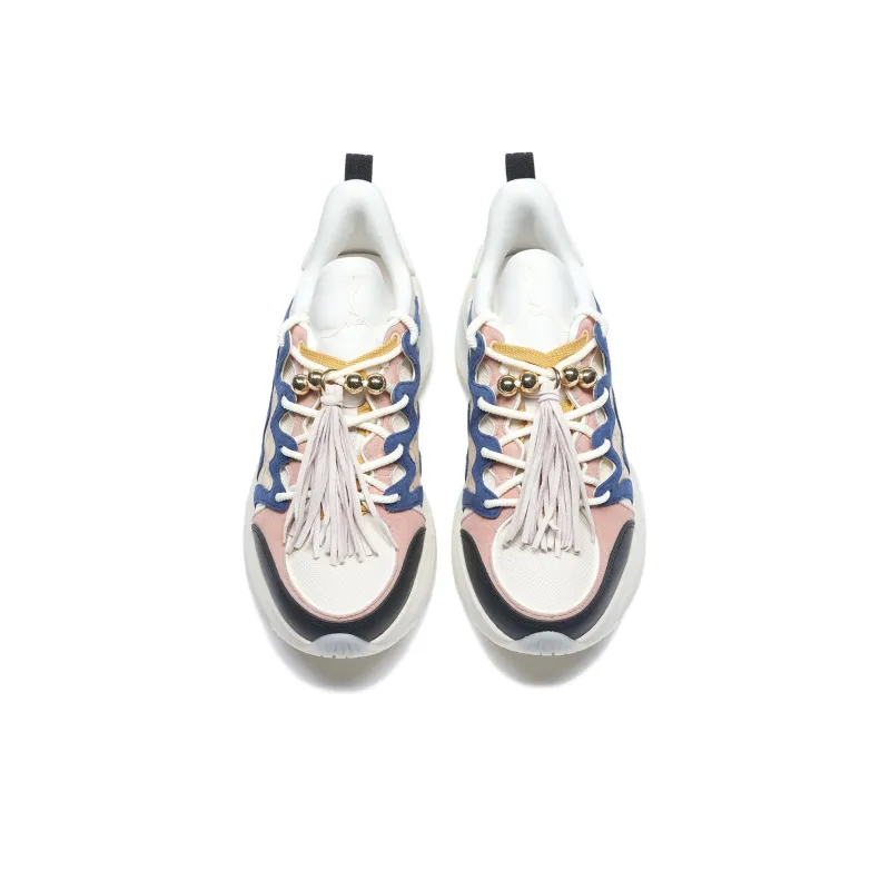 LI-NING 1990 Heart Dance Anti-Slip Wear-Resistant Low-Top Chunky Sneakers Women's White Blue Pink-2