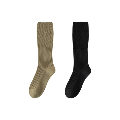 XXLLG Spring And Fall Mid Calf Socks Women's 2 Pack