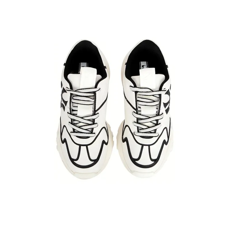 MLB Big Ball Chunky Chunky Sneakers Unisex Low Top White/Black-3