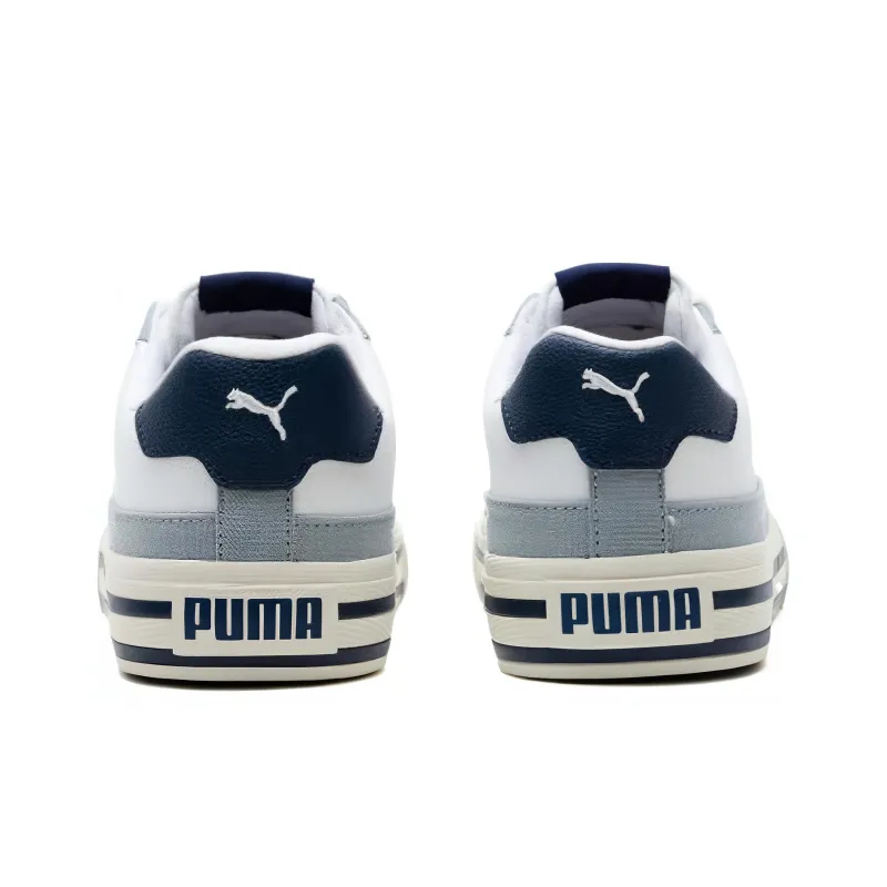 PUMA Court Classic Wear-Resistant Breathable Cushioning Lightweight Low-Top Skateboard Shoes Unisex White Blue-4