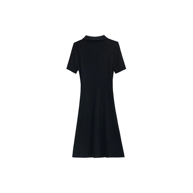 HUASJ Short Sleeved Dresses Women's Black-1