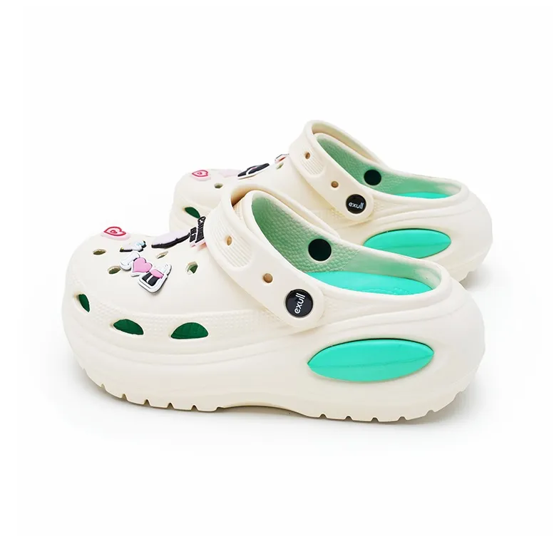 EXULL Q Clogs Women's Beige Green-2