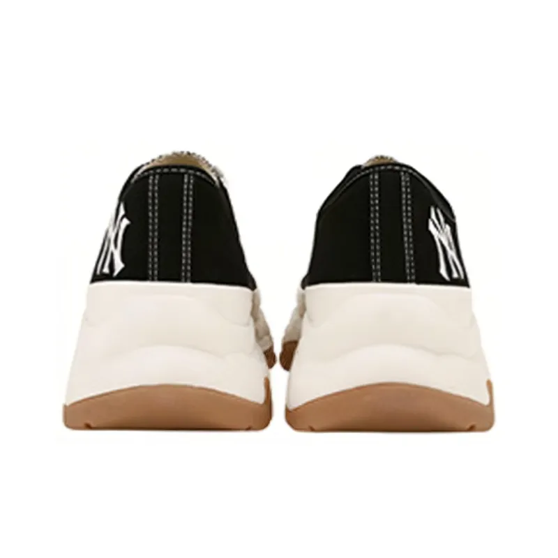 MLB Chunky High Low New York Yanker Anti Slip Wear Resistant Low Top Canvas Shoes Unisex Black-3