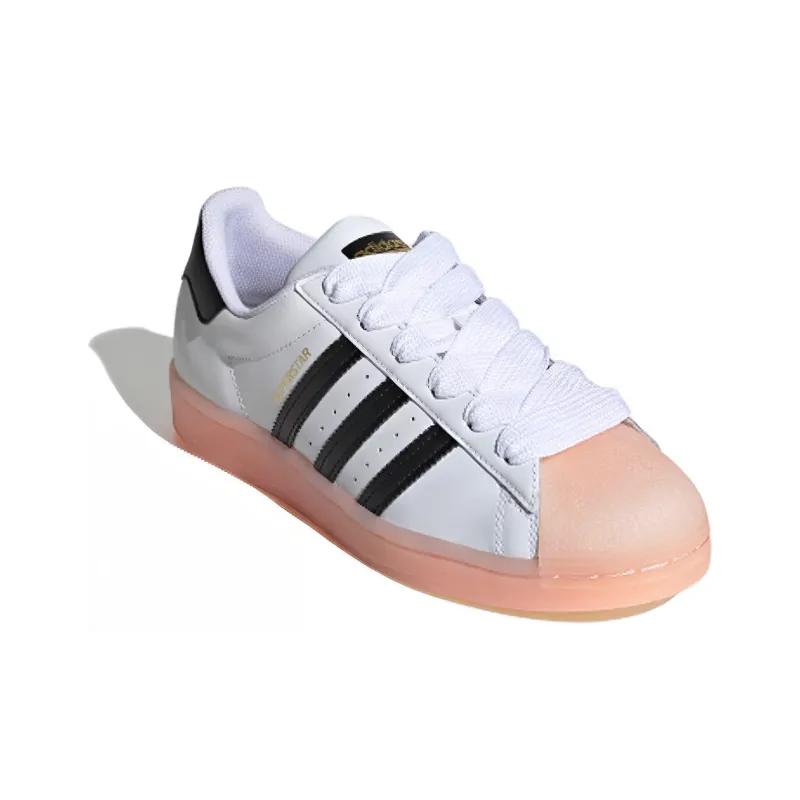 Adidas Superstar White Black Haze Coral Women's-2