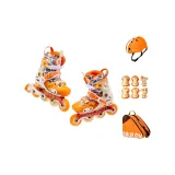 Star Leap Comfortable Clothing Sets[Sunlight Orange]Shoes+Protective Gear 6 Pcs Set+Helmet+Roller Skate Bags