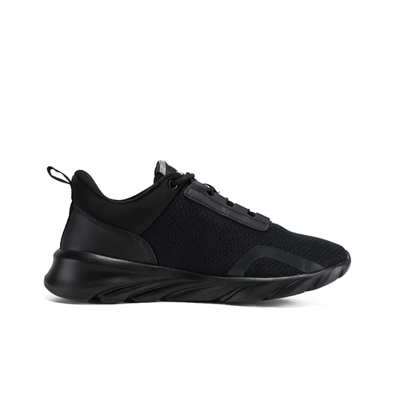 Erke Cushioning Anti Slip Wear Resistant Breathability Low Top Running Shoes Women's Black Gold-1