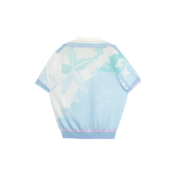 CHAU·RISING Polo Shirt Women's White Blue-1