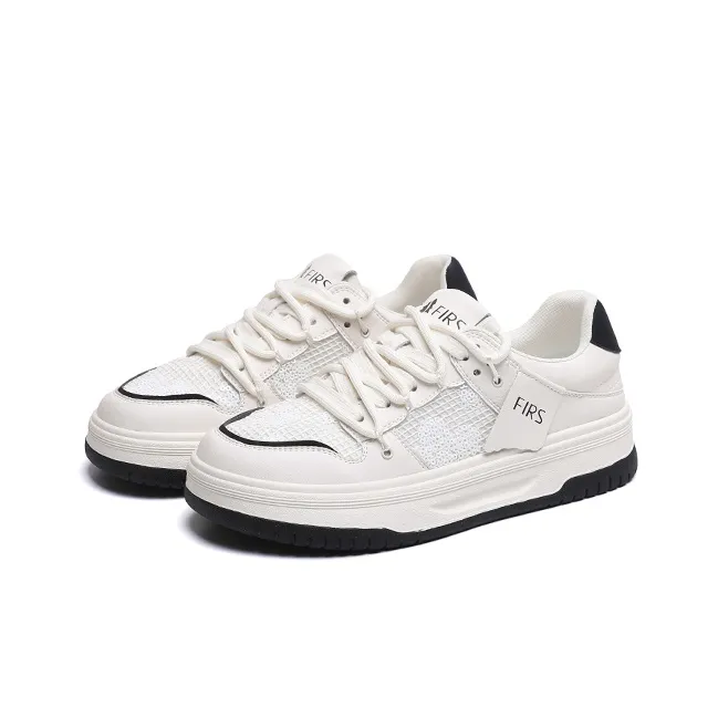 FIRS Skateboard Shoes Women's Low Top Beige Black/Beige Purple-2