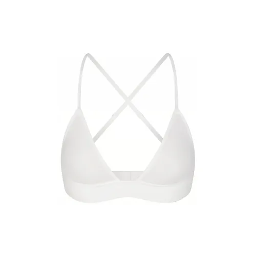 SKIMS THREADBARE RIB TRIANGLE BRALETTE Bra Women's SNOW/Snow