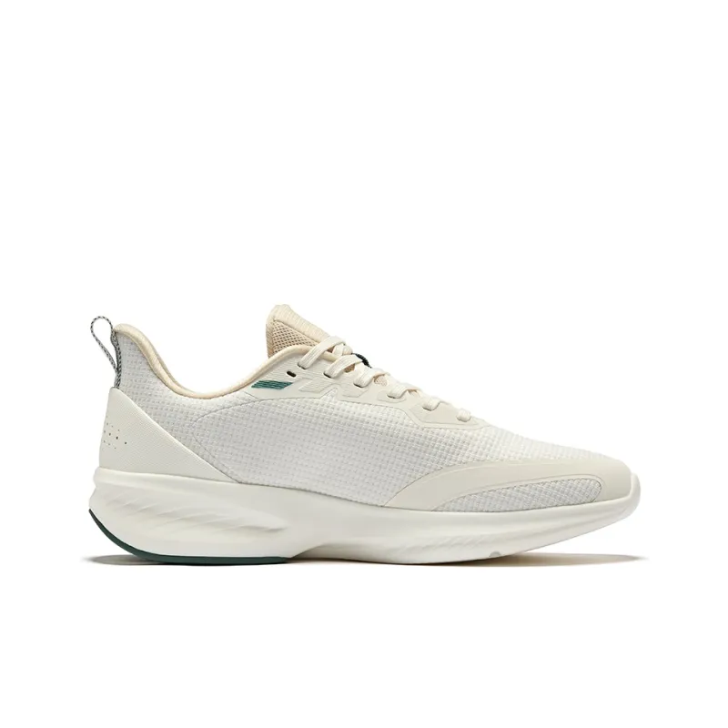 Erke Cushioning Breathable Low Top Running Shoes Men's Microcrystal White Warm Linen-1