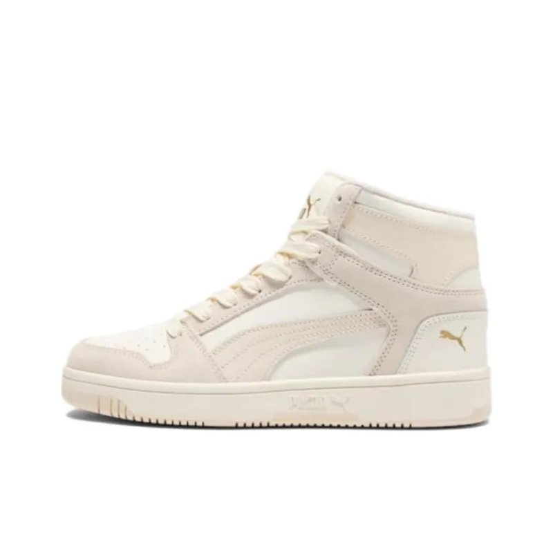 PUMA Rebound Layup Anti Slip Wear Resistant High Top Skateboard Shoes Women's White-0